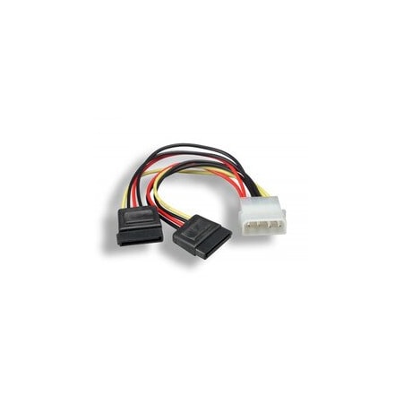 Cable Wholesale LP4 5.25 Male to SATA 15-Pin Female x 2 Internal Computer Power Adapter Y Cable, 6in 31SA-006P